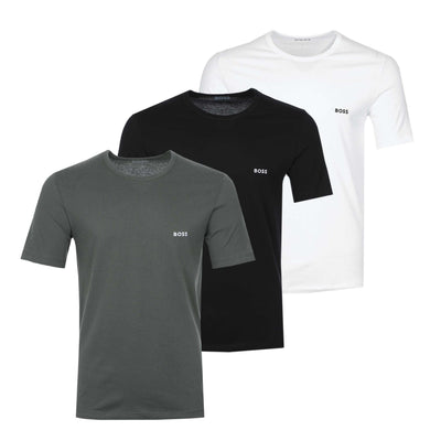 BOSS TShirtRN 3P Classic T-Shirt in Black, White & Grey 