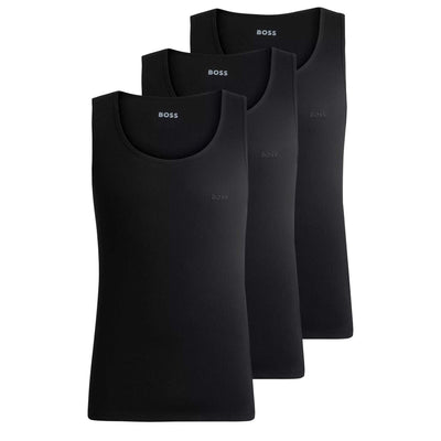 BOSS TankTop 3P Rib Classic Vests in Black Pack