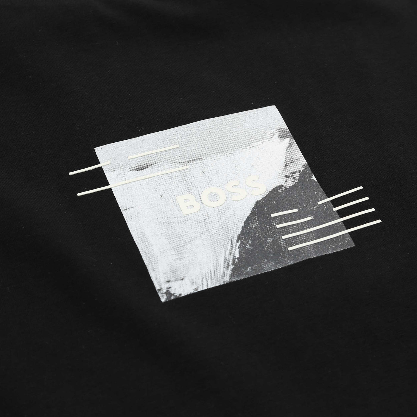 BOSS Tee Stripe Zone T Shirt in Black logo