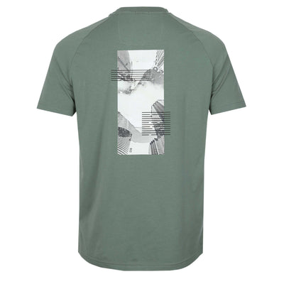 BOSS Tee Stripe Zone T Shirt in Open Green back