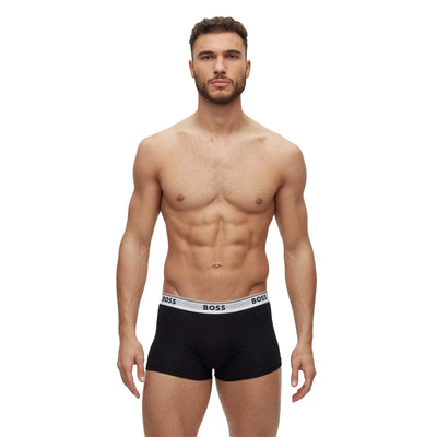 BOSS Trunk 3P Power Underwear in Black Model White