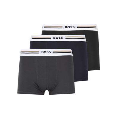 BOSS Trunk 3P Revive Underwear in Black Grey Navy