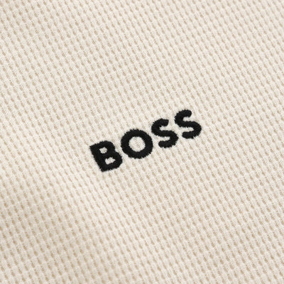 BOSS Waffle T-Shirt in Beige Logo