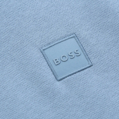 BOSS Westart Sweat Top in Light Pastel Blue logo
