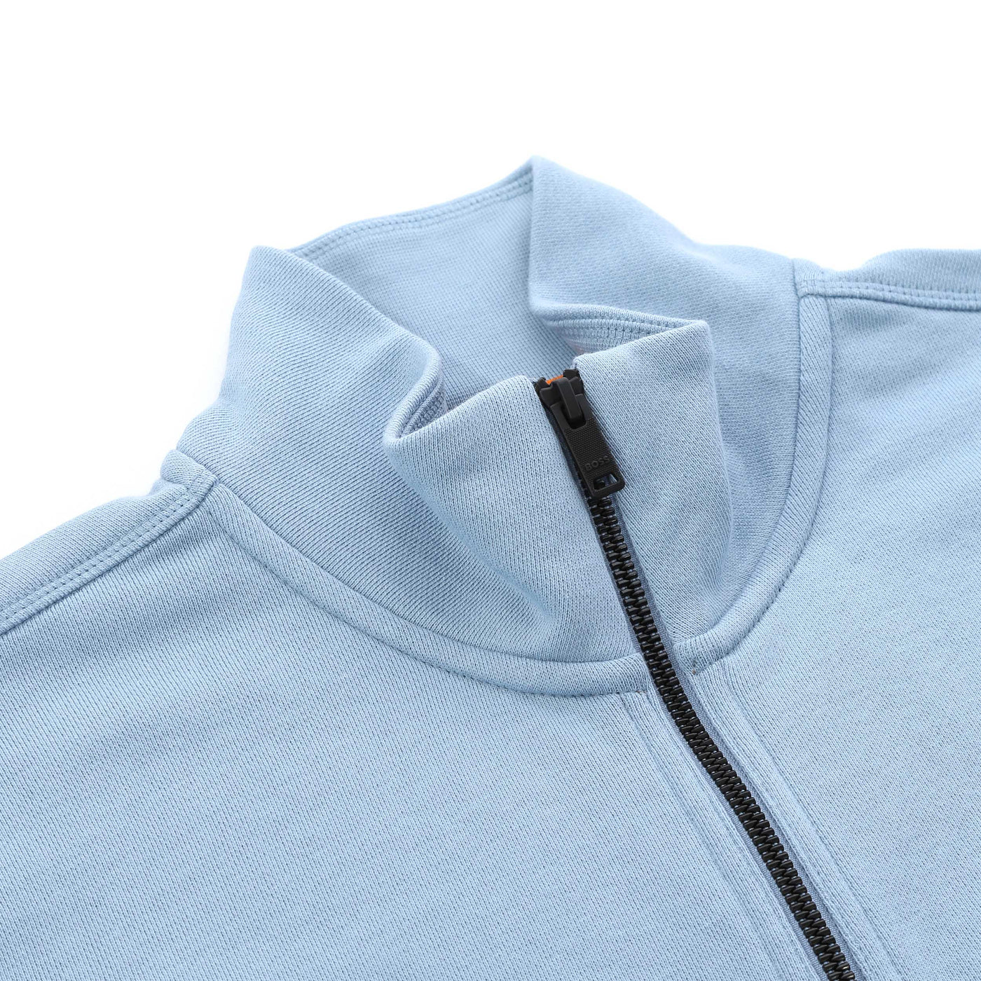 BOSS Zestart Sweat Top in Light Pastel Blue Collar