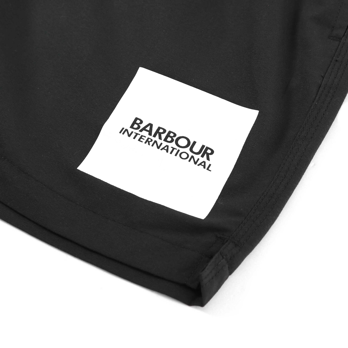 Barbour Block Print Swim Short in Black Logo