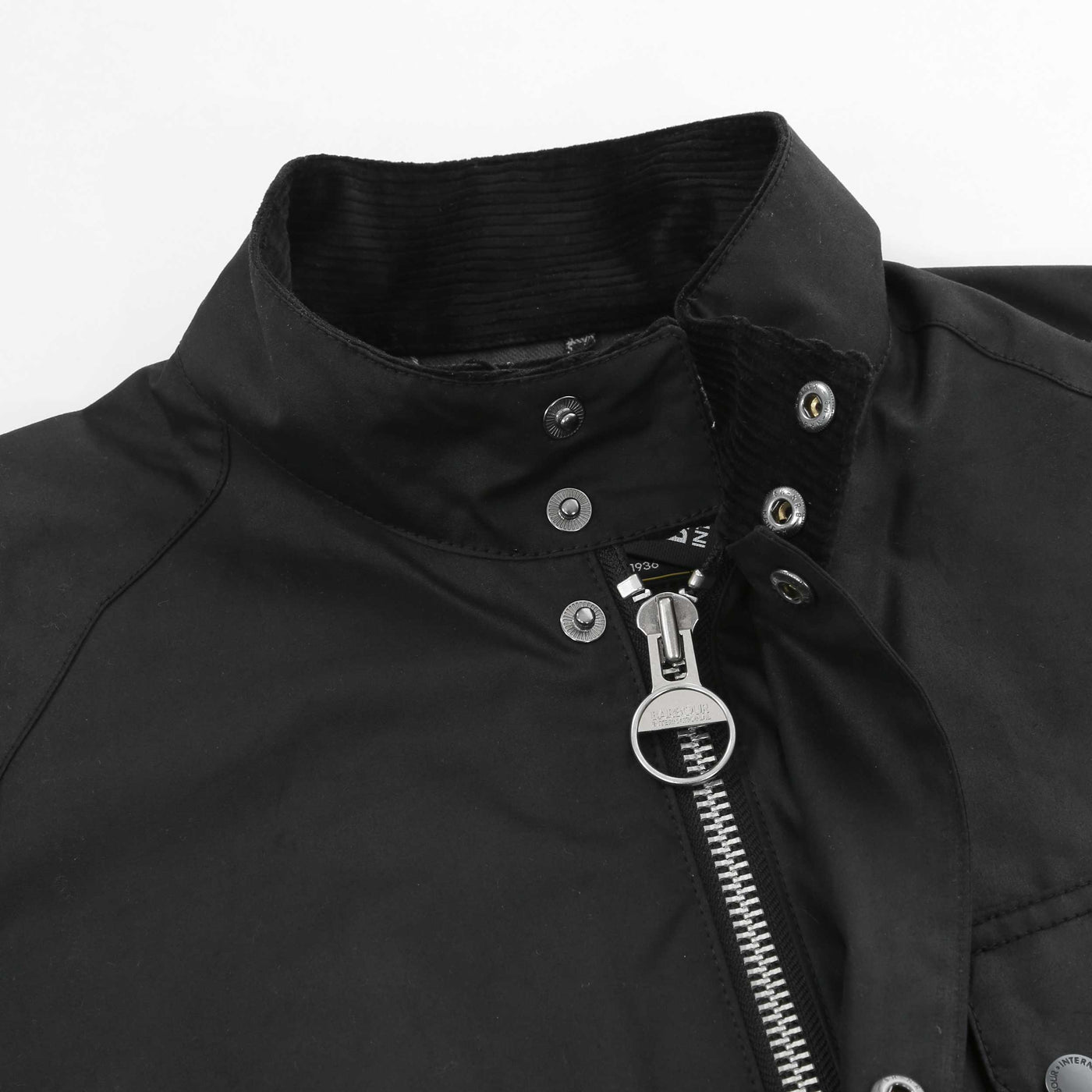 Barbour Lexton Wax Jacket in Black Collar