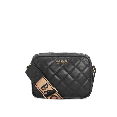 Barbour Quilted Sloane Crossbody Ladies Bag in Black Front