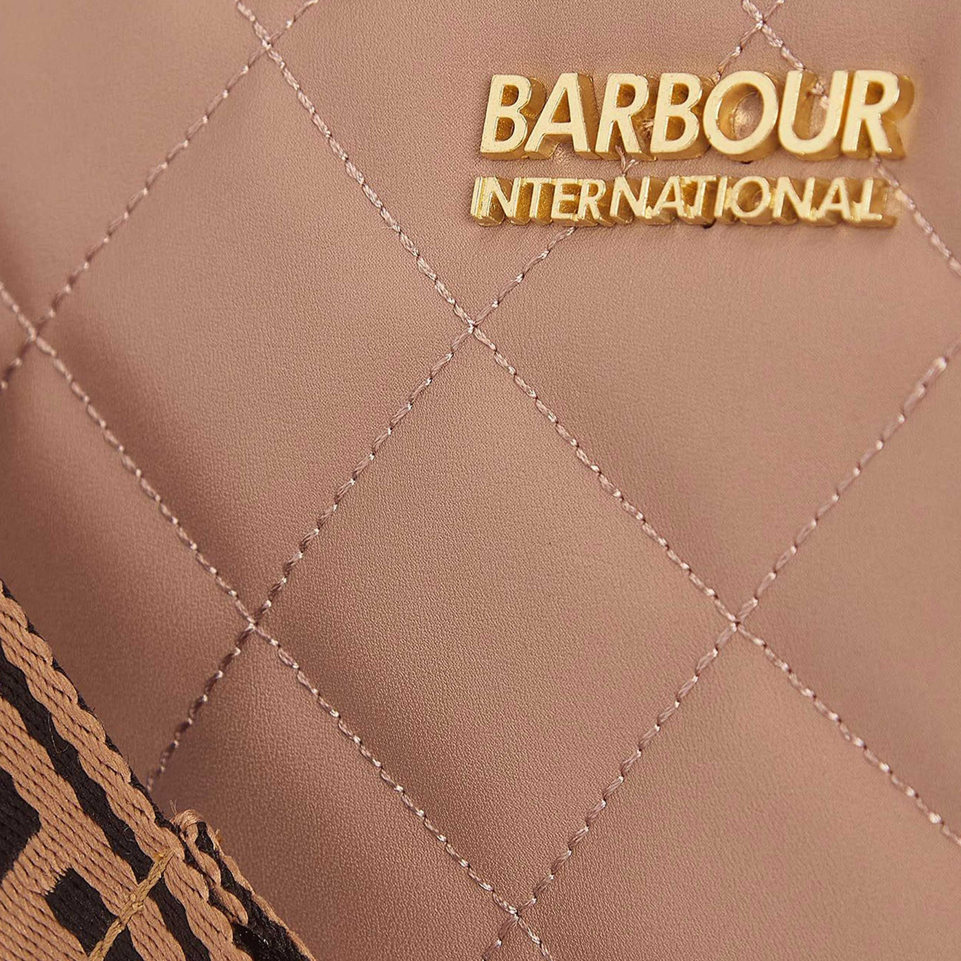 Barbour Quilted Sloane Crossbody Ladies Bag in Camel Logo