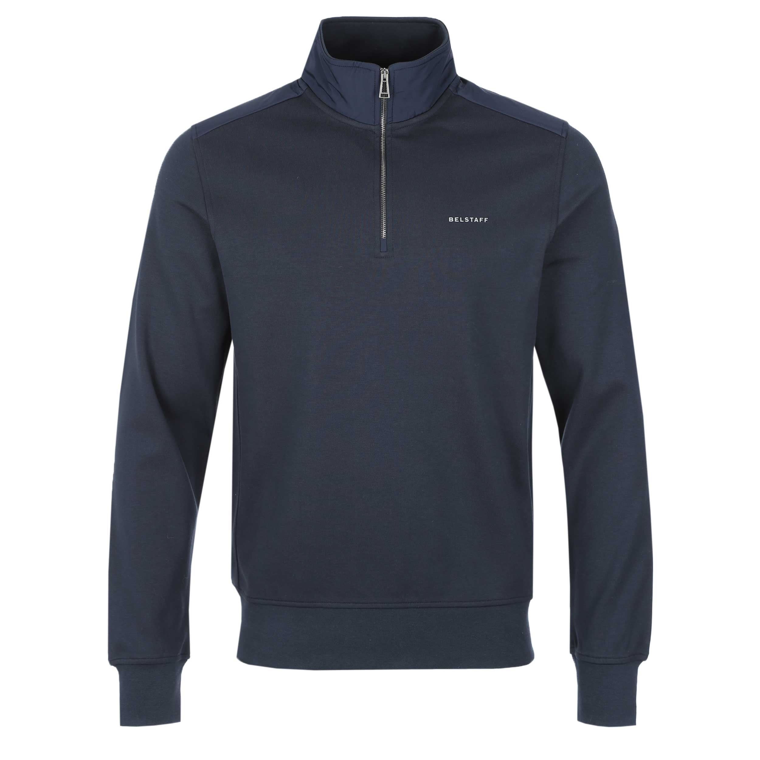 Belstaff Alloy Quarter Zip Sweat Top in Dark Ink