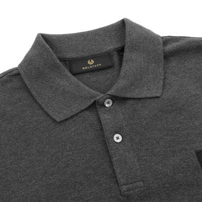 Belstaff Classic Short Sleeve Polo Shirt in Charcoal Heather Placket