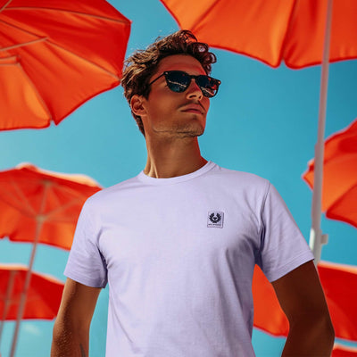 Belstaff Classic T-Shirt in Pale Heather Model