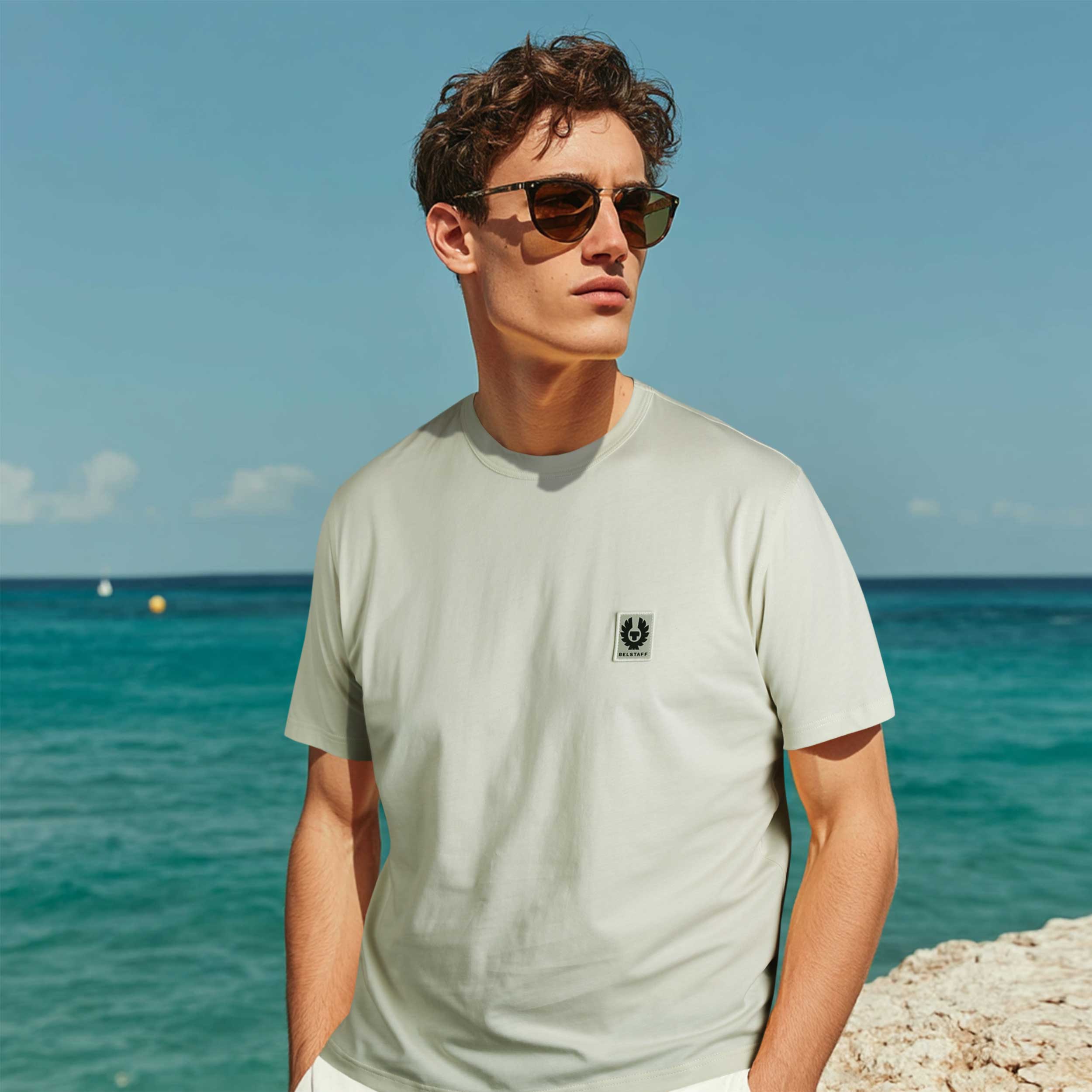 Belstaff Classic T-Shirt in Silver Birch