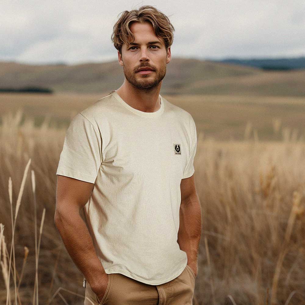 Belstaff Classic T-Shirt in Silver Birch