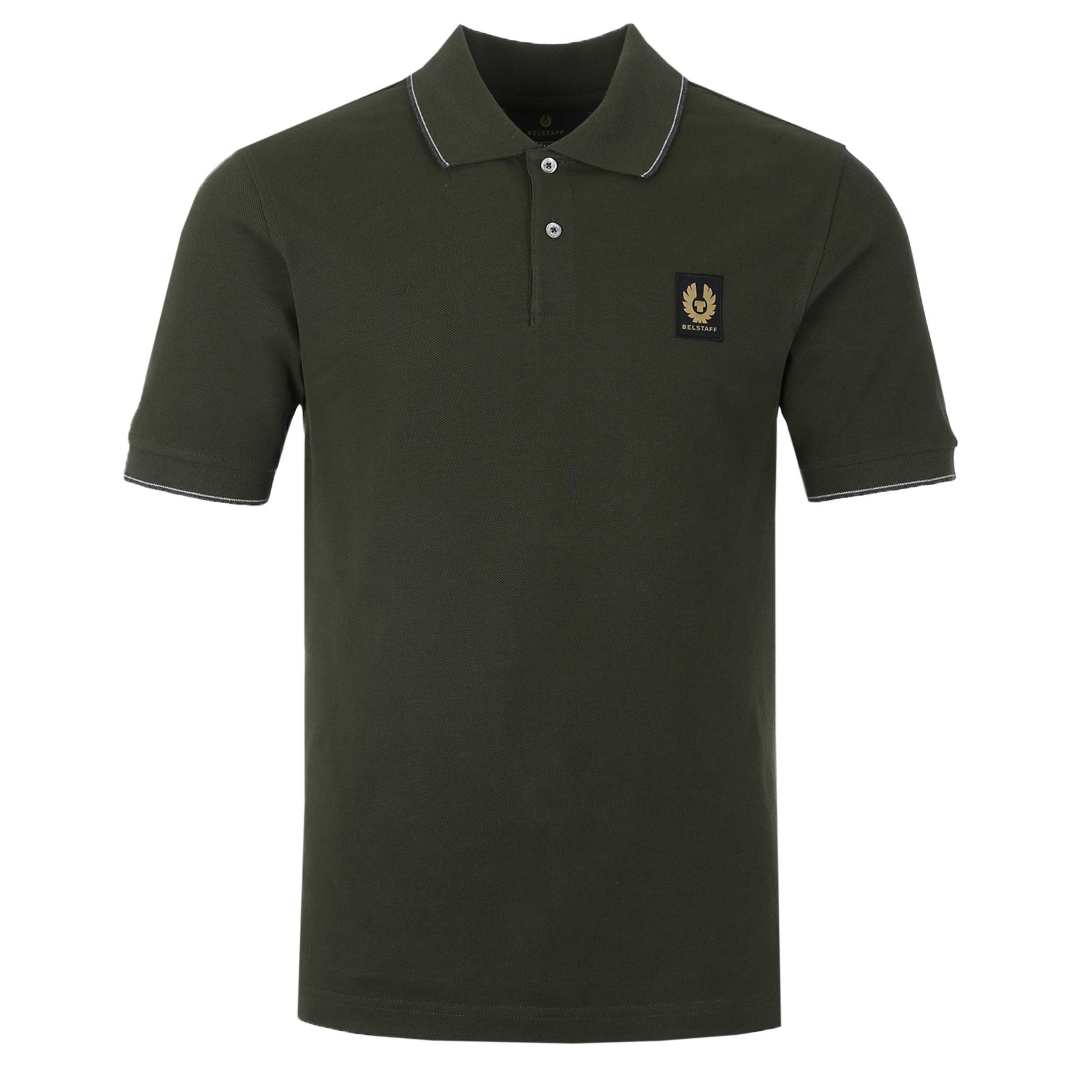 Belstaff Double Tipped Polo Shirt in Tile Green