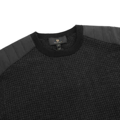 Belstaff Kerrigan Knitwear in Black Charcoal Houndstooth Neck