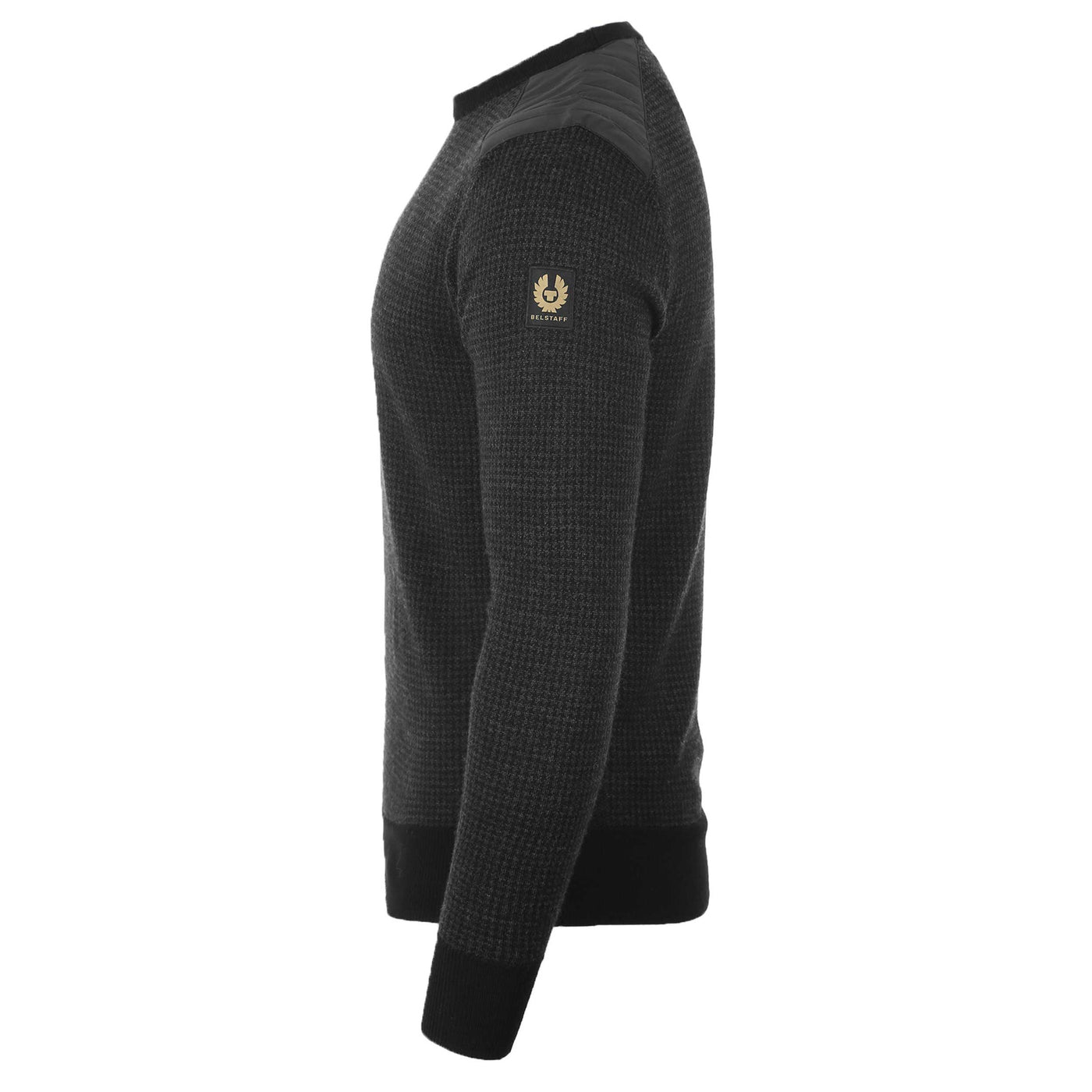 Belstaff Kerrigan Knitwear in Black Charcoal Houndstooth Side