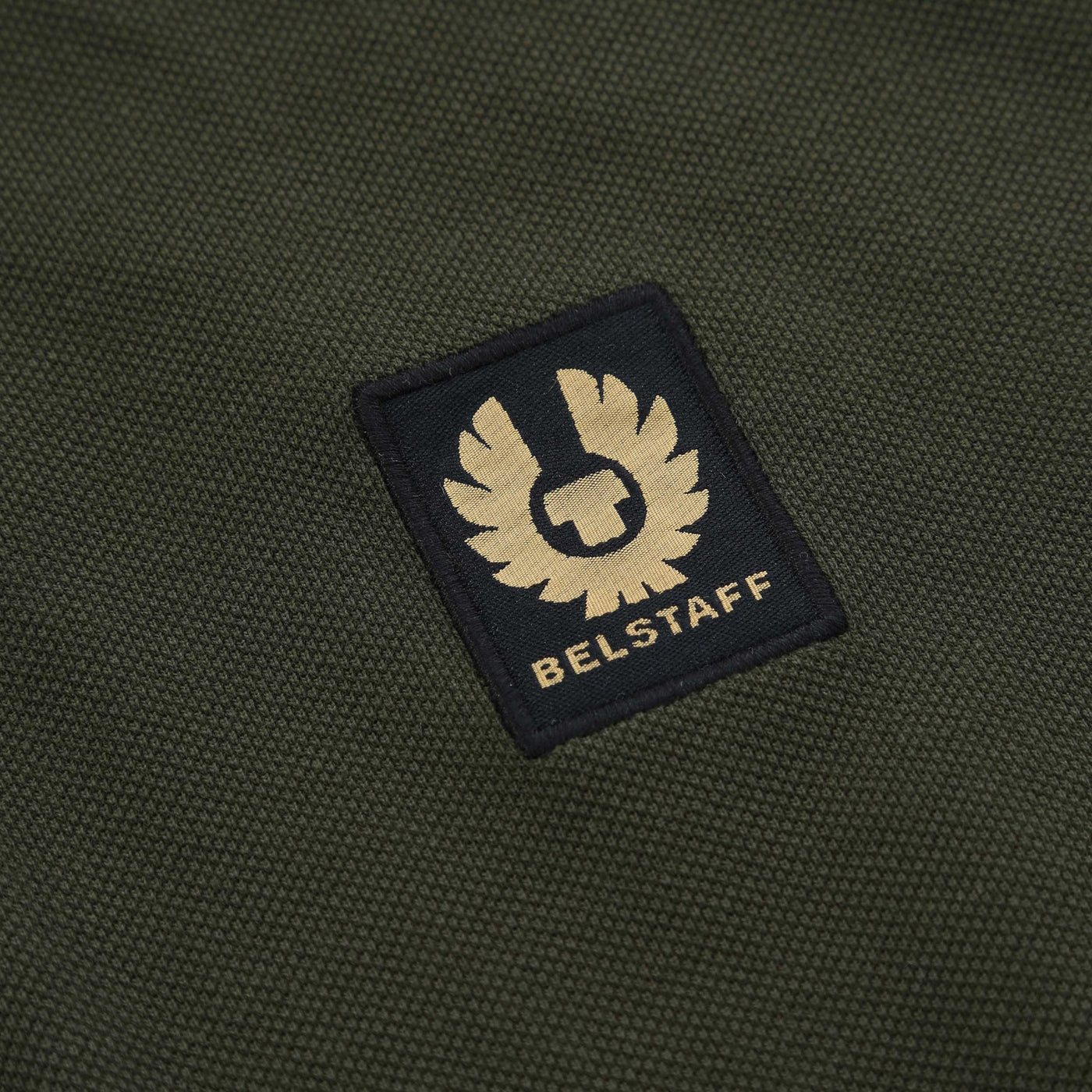 Belstaff Long Sleeve Polo Shirt in Tile Green Logo