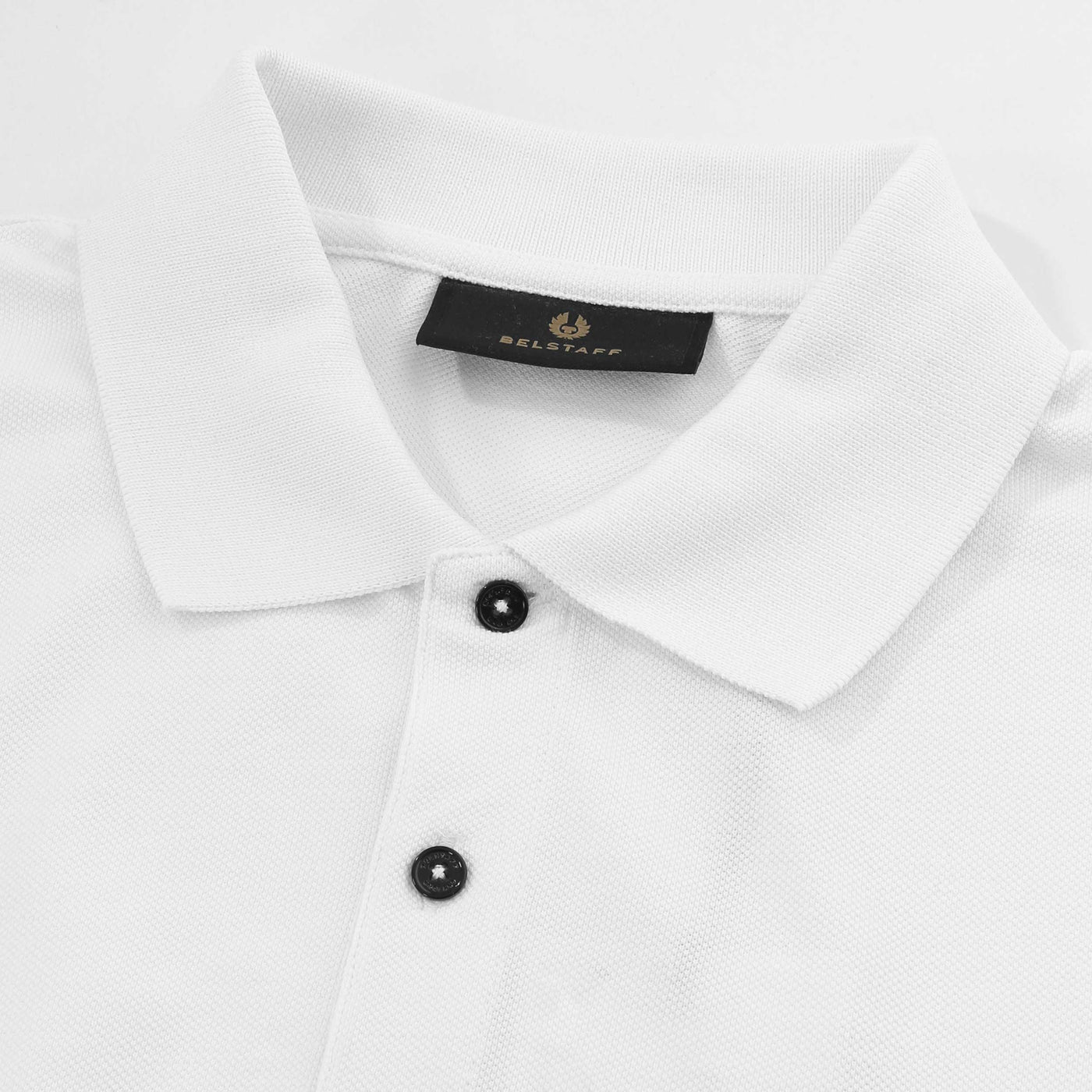 Belstaff Long Sleeve Polo Shirt in White Collar