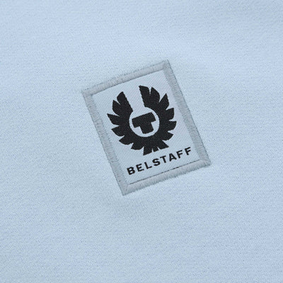 Belstaff Quarter Zip Sweat Top in Sky Blue Logo