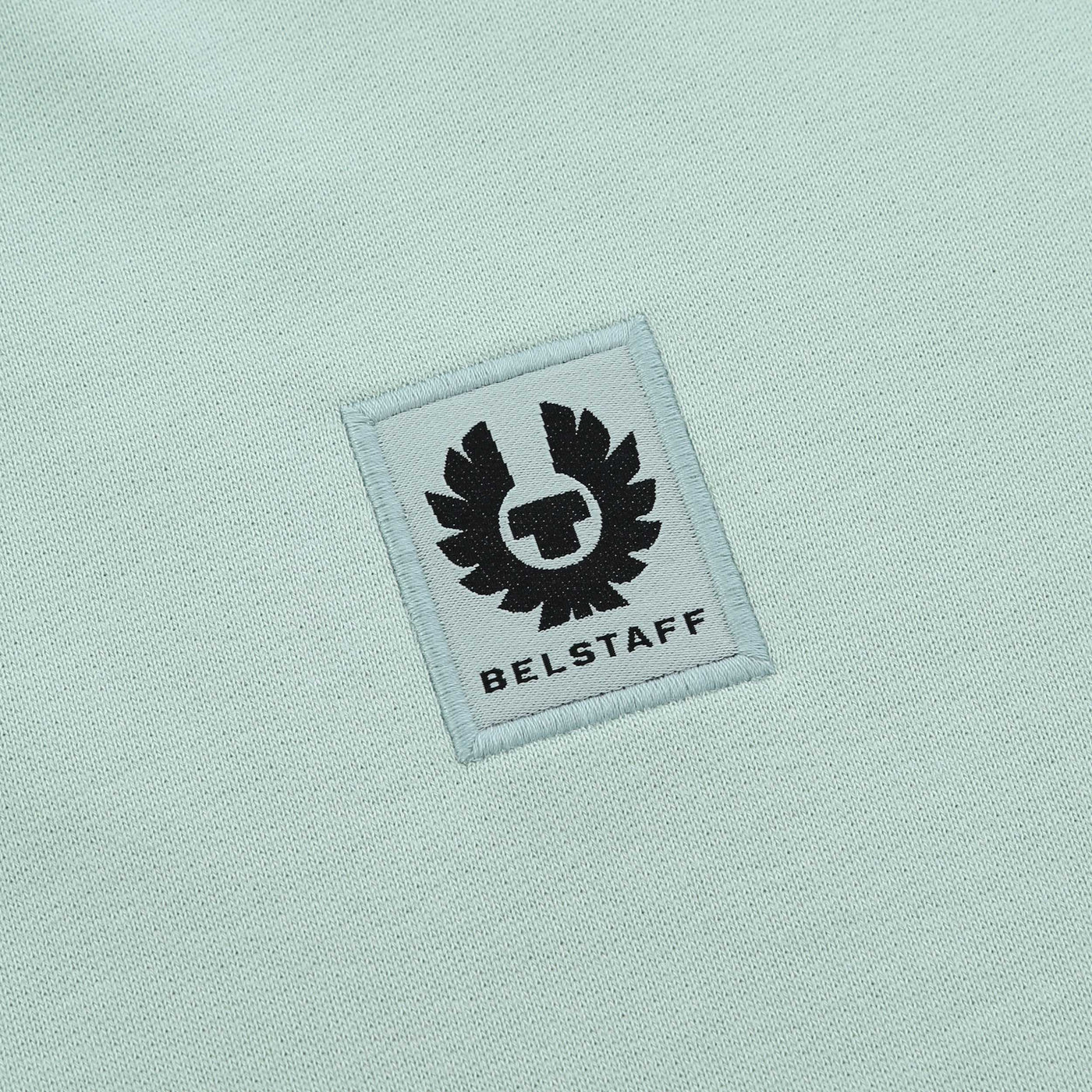 Belstaff Quarter Zip Sweat Top in Breeze Green Logo