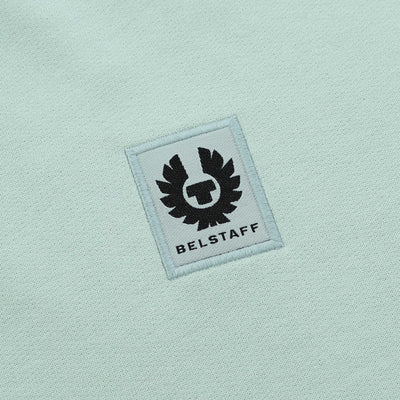 Belstaff Quarter Zip Sweat Top in Breeze Green Logo