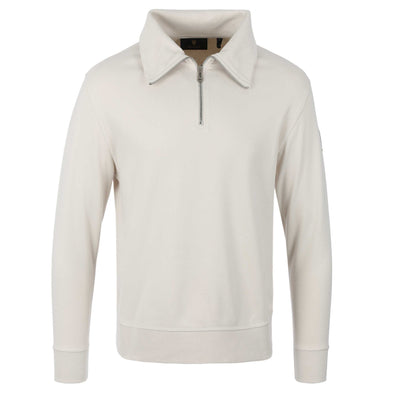 Belstaff Signature Quarter Zip Ladies Sweatshirt in Moonbeam