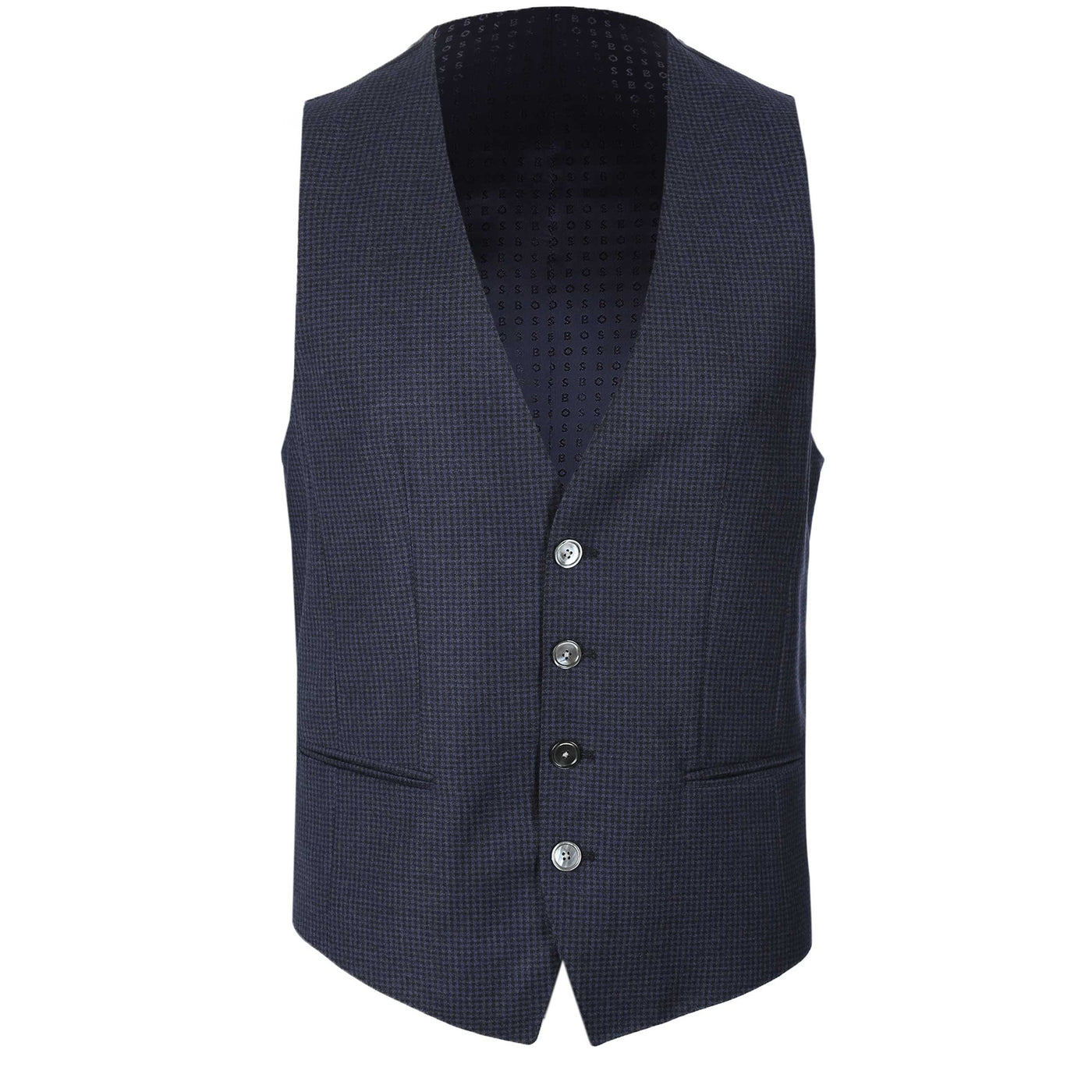 BOSS C Huge 3Pcs Peak 234 Suit in Dark Blue Waistcoat