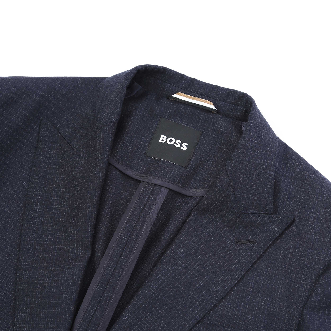 BOSS C Huge 3Pcs Peak 234 Suit in Dark Blue Lapel