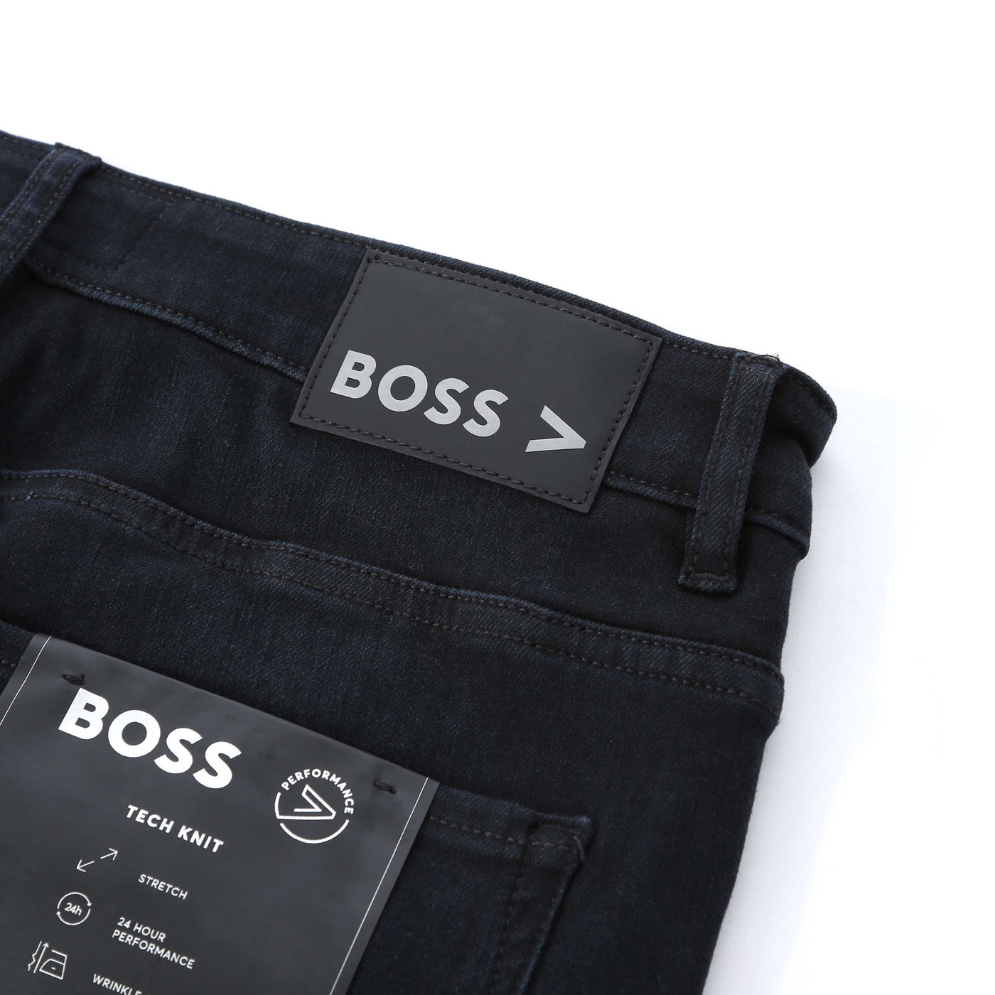 BOSS Delaware3-1 Jean in Black Blue Denim Logo