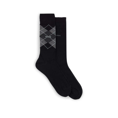 BOSS 2P RS Argyle CC Sock in Black