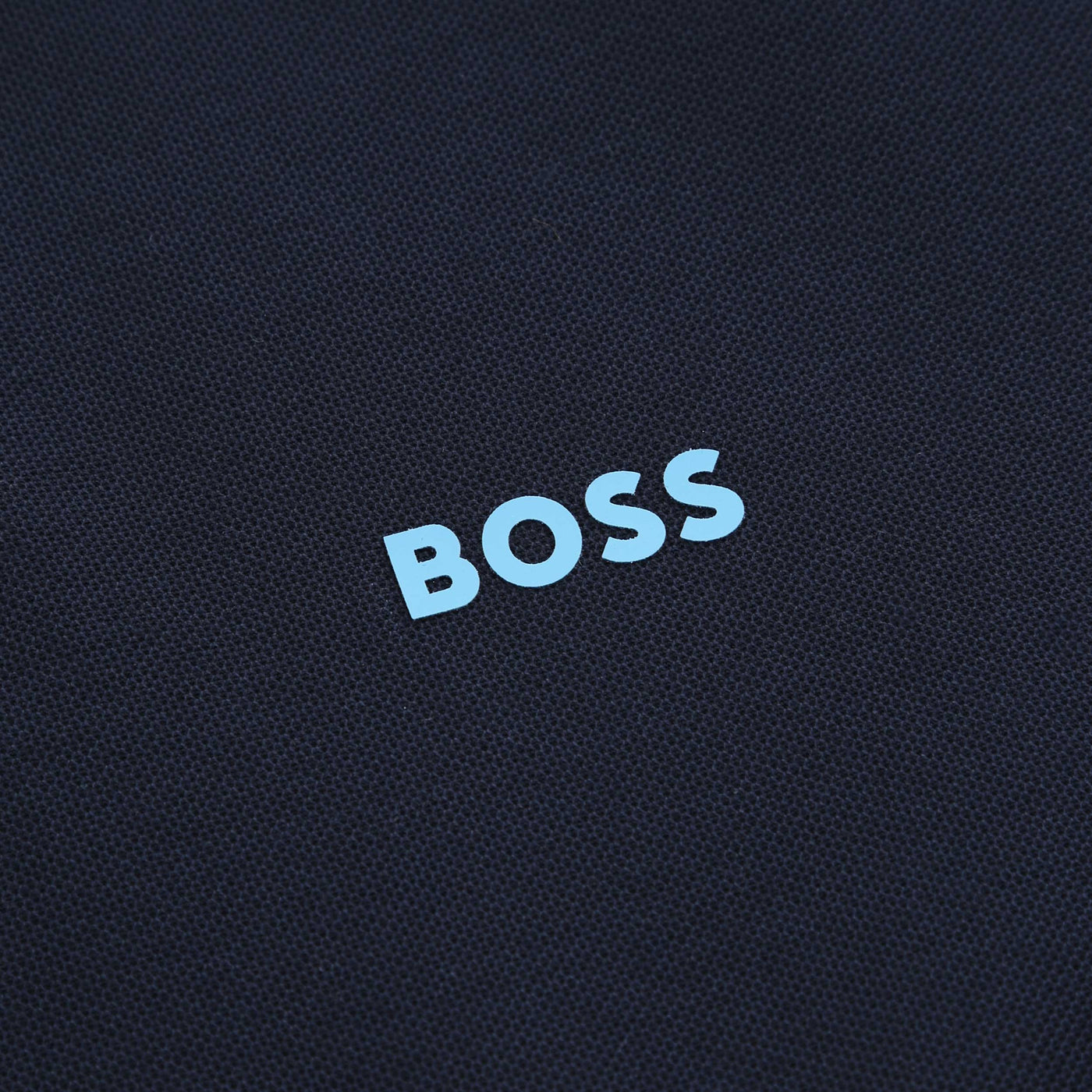 BOSS PeGlitchKnit Polo Shirt in Dark Blue Logo