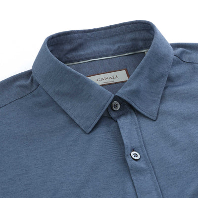 Canali Basic Stretch Shirt in Blue Collar
