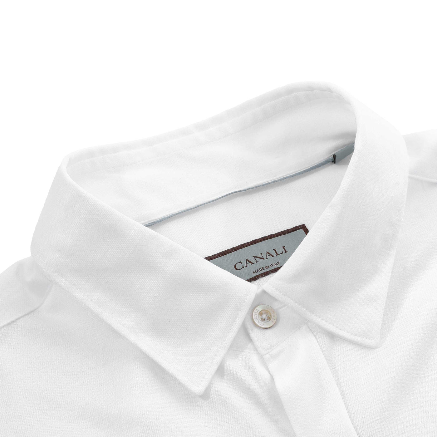 Canali Basic Stretch Shirt in White Collar