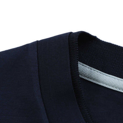 Canali Basic T Shirt in Navy Neck Detail