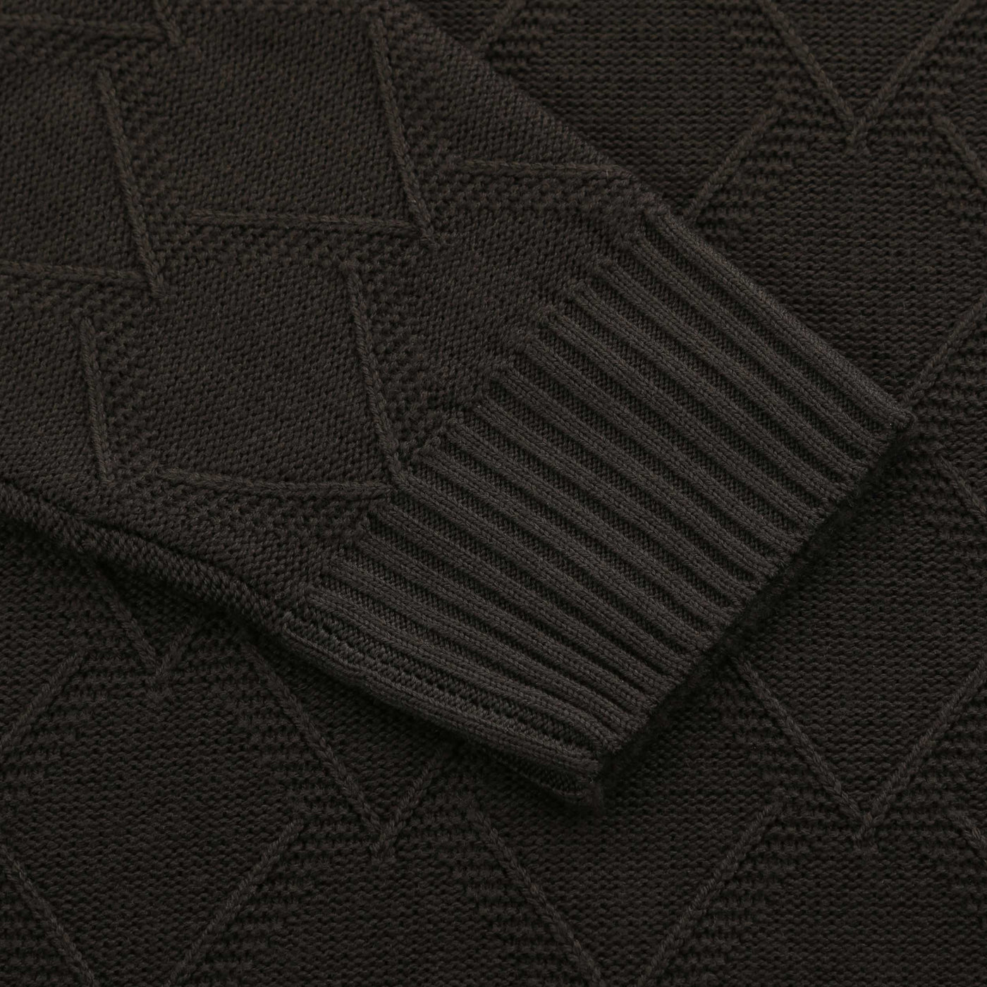 Canali Chunky 1/4 Zip Knitwear in Mushroom Cuff