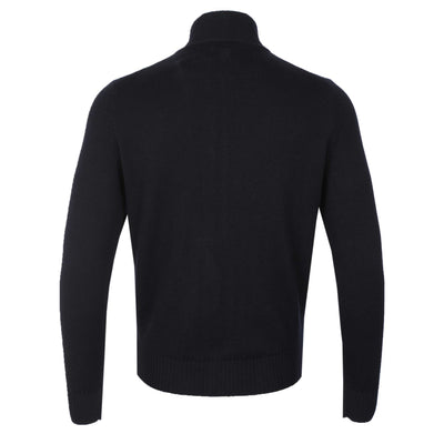 Canali Chunky Cardigan in Navy Back