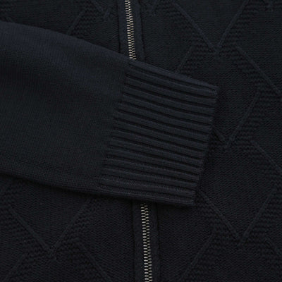 Canali Chunky Cardigan in Navy Cuff