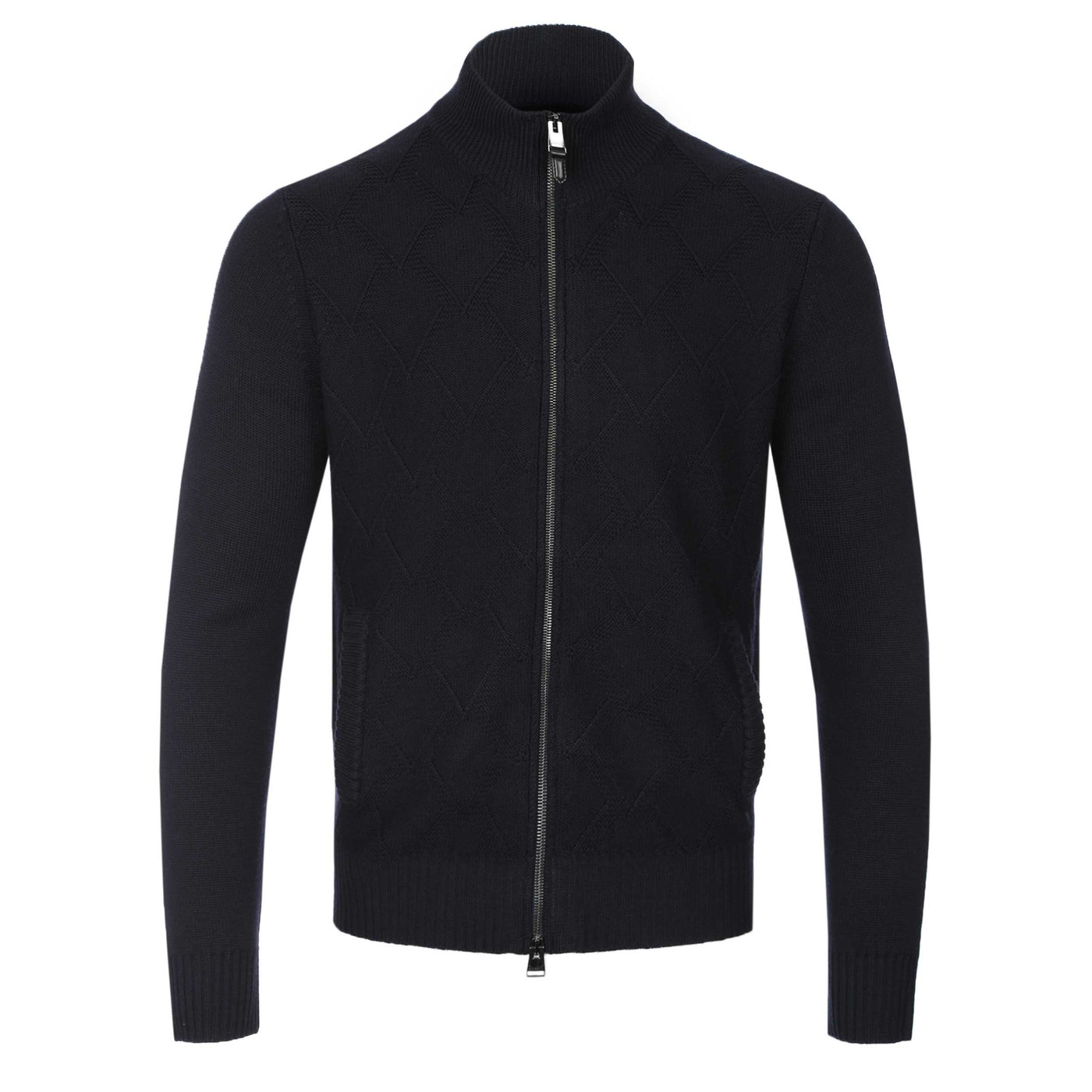 Canali Chunky Cardigan in Navy