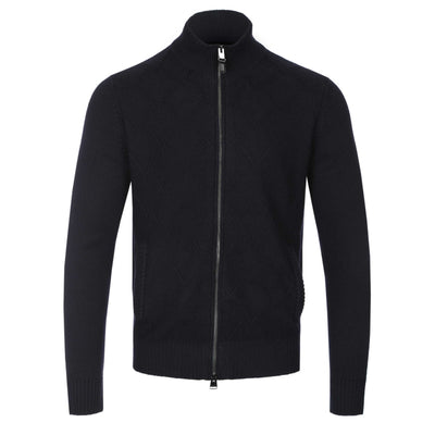 Canali Chunky Cardigan in Navy