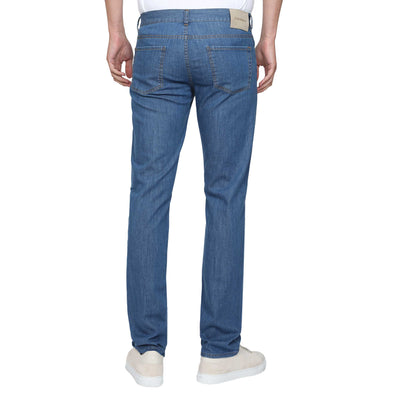 Canali Classic Jean in Mid Blue Denim Back