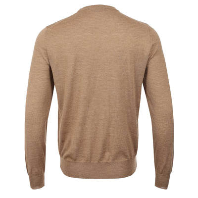 Canali Crew Neck Knitwear in Tan Back