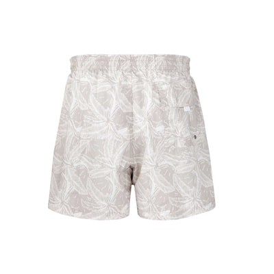 Canali Palm Print Swim Short in Beige Back