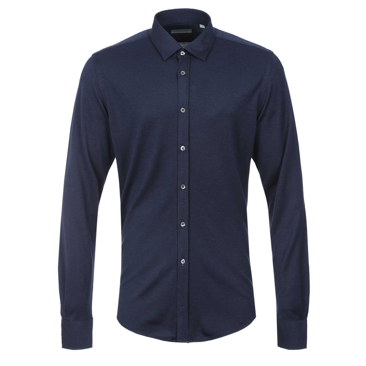 Canali Stretch Cotton Shirt in Navy