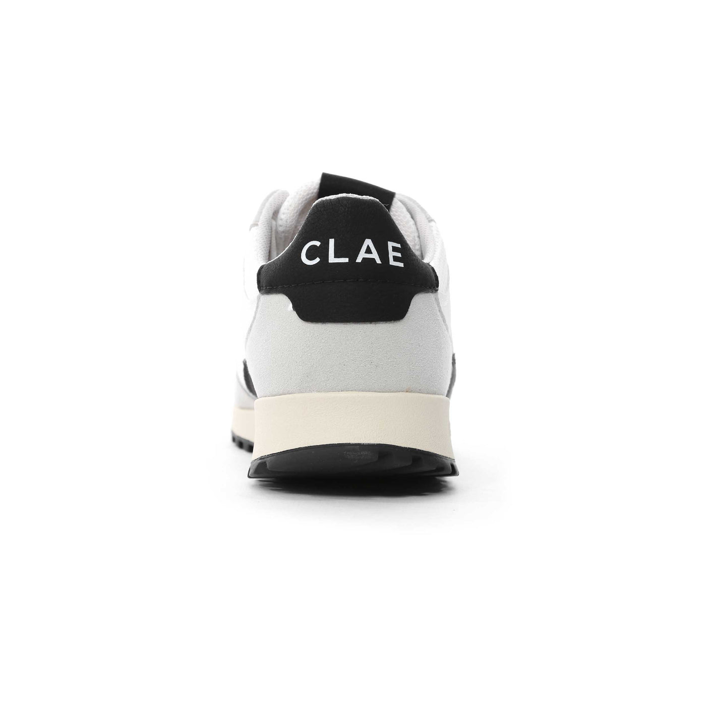 Clae Joshua Trainer in Microchip White Black Heel