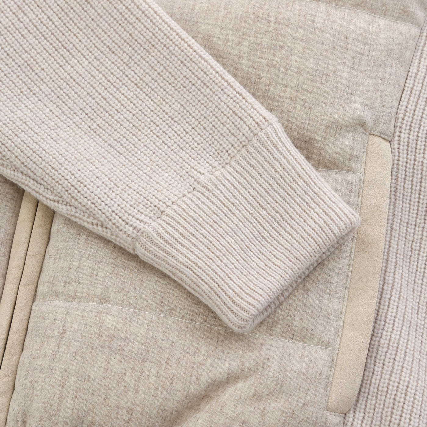 Gran Sasso Knitted Hybrid Knitwear in Beige Cuff