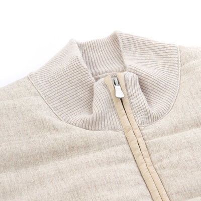 Gran Sasso Knitted Hybrid Knitwear in Beige Placket