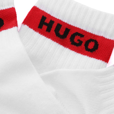 HUGO 3P SH Rib Logo CC Sock in White Logo