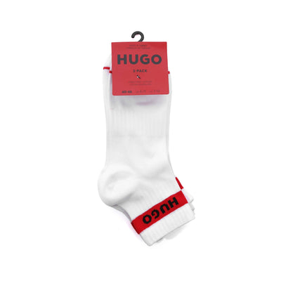 HUGO 3P SH Rib Logo CC Sock in White Pack