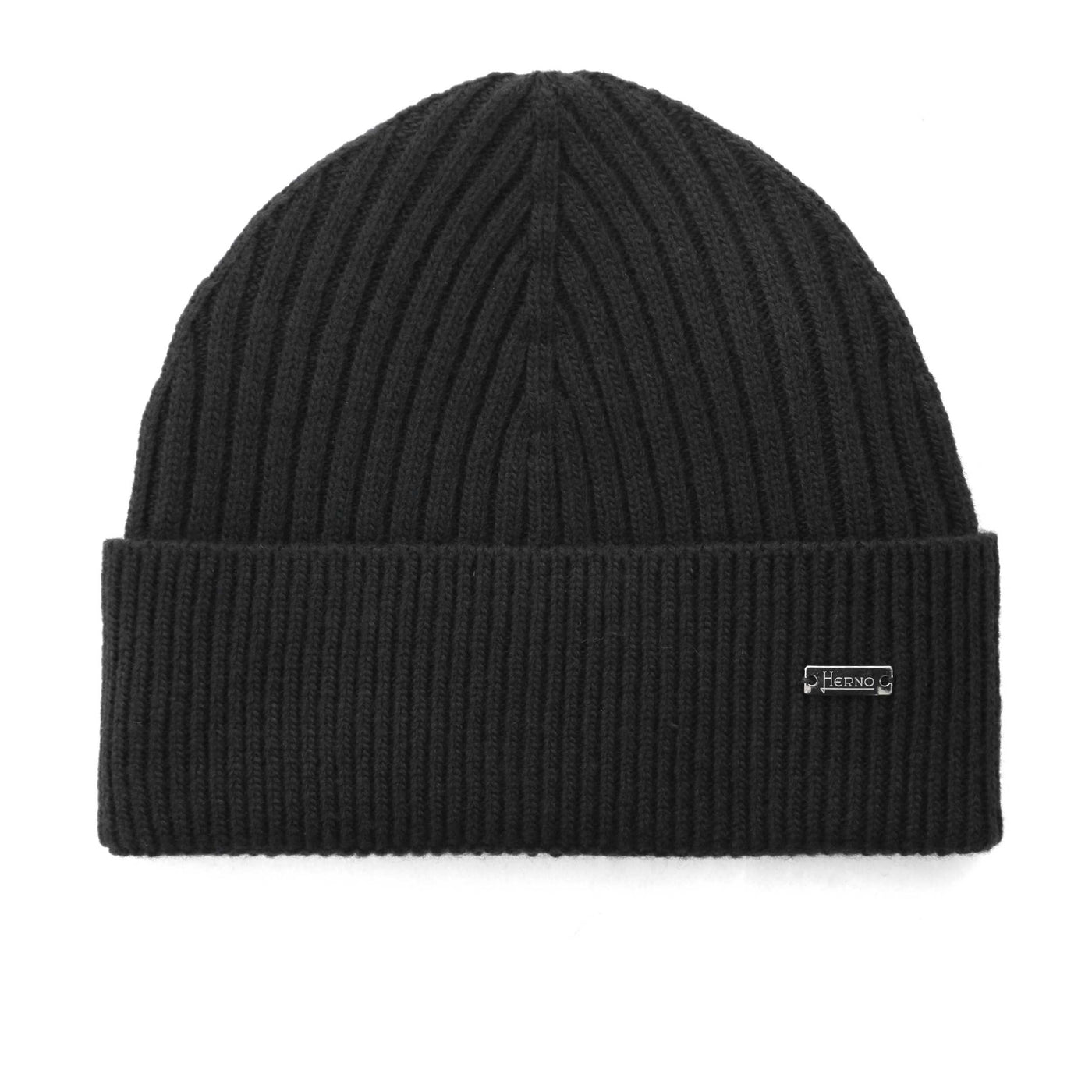 Herno Beanie A Coste In Lana Beanie Hat in Black